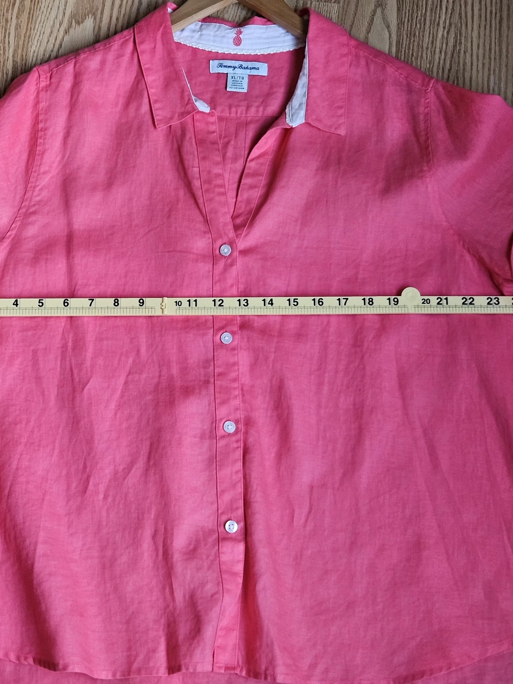 Tommy Bahama Coral Pink 100% Linen Button-Front Shirt - Picture 10 of 11